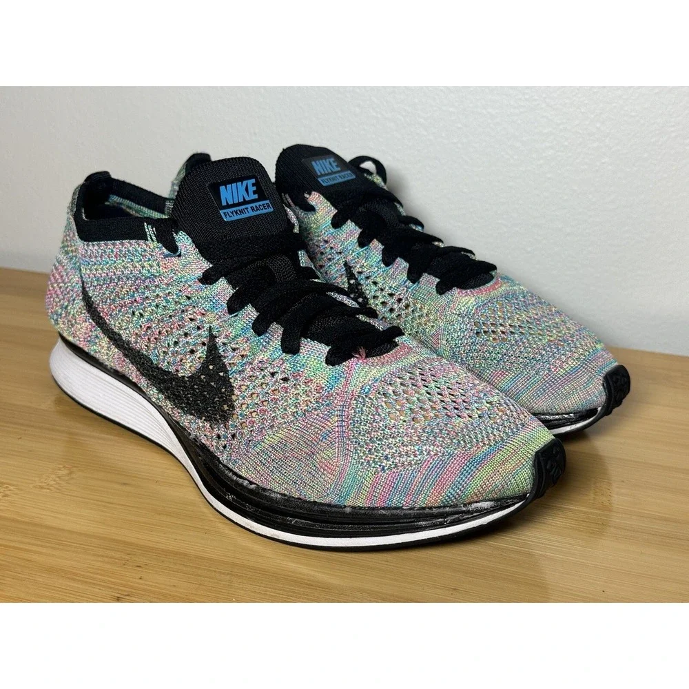 Size 9.5 - Nike Flyknit‎ Racer Multi-Color 2.0 - Men 526628-304